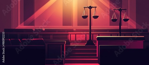 Law And Justice Concept With Blurred Courtroom Background