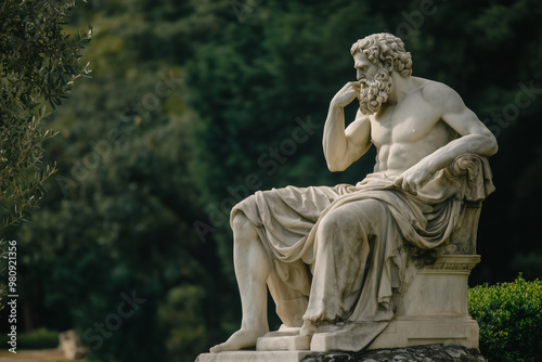 A portrayal of Epictetus emphasizing the Stoic idea that inner peace comes from focusing on what we can control