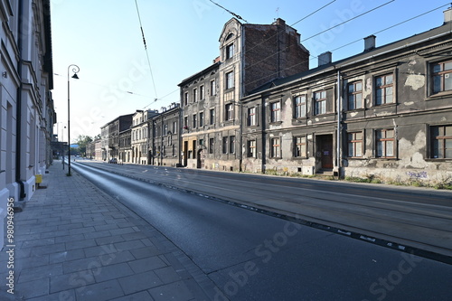 Houses in Krakow, Poland that were part of the Jewish Ghetto imposed by the Germans from 1941 to 1943.