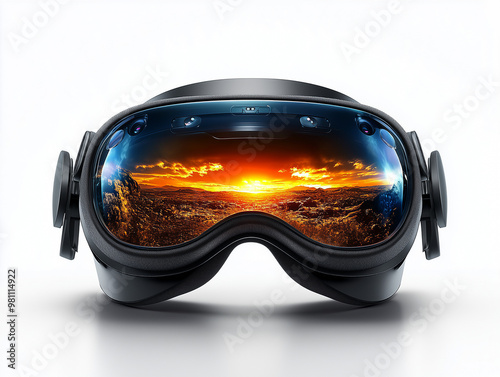 VR / MR Glasses on White background for VR, AR, MR, Virtual reality, Mixed reality, Immersive media