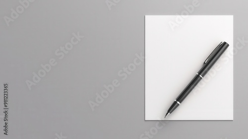 Business contract, signed with a pen, 3D illustration, copy space for text,