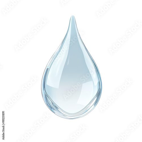 A clear drop of water with a sharp point