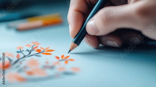 An illustrator sketching a detailed illustration, showing the focused effort and precision required for a complex task.