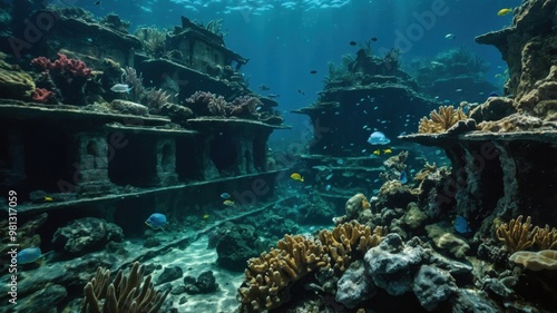 Atlantis’ submerged ruins offer a glimpse into the splendor of a mythical civilization