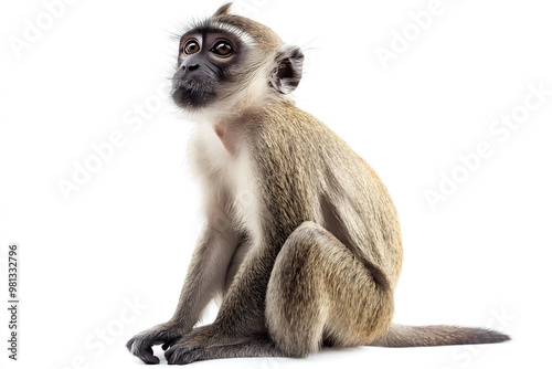 Monkey on White Background