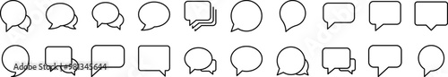 Speech Bubble Line Icon Bundle. Editable Stroke. Minimalistic Linear Pictogram for Design of Cards, Apps, Banners, Posts