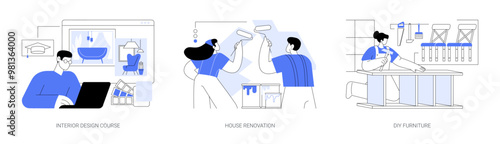 Home design isolated cartoon vector illustrations se