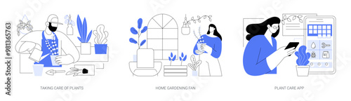 Urban gardening isolated cartoon vector illustrations se