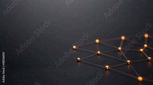 A glowing chart with connected lines forming a banner, symbolizing collaborative teamwork and business organization