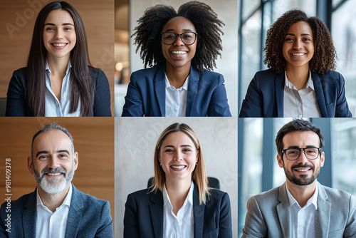 Group of diverse businesspeople on a video conference call