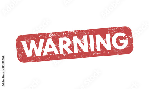 warning - grunge red rubber stamp - vector illustration 