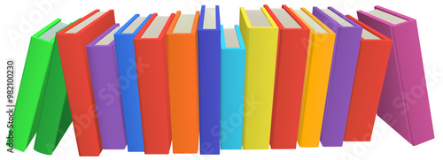 A row of library or education books illustration