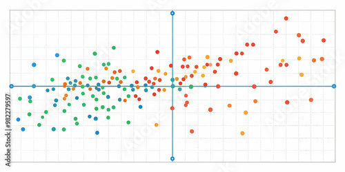 Scatter plot analysis illustrating correlation in data points, scatter plot, correlation, data analysis