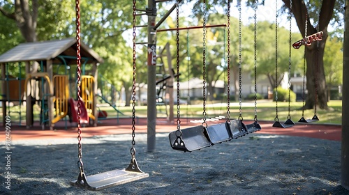 Playground the sidelines with hanging swings