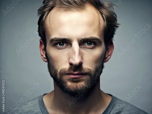 Man with prominent nose, thinning hair, and rugged facial hair presents an unappealing visage.