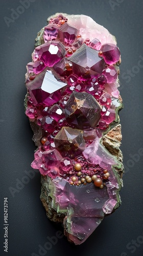 Vibrant Pink Crystal Formation: A Close-Up Look at a Gemstone