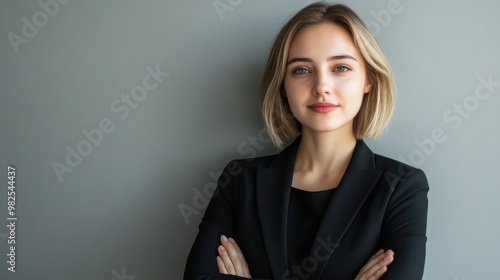 Confident Businesswoman Portrait for Professional Branding and Marketing Use