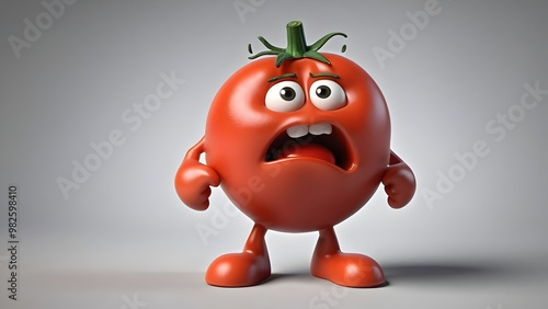 A small, stubby tomato with a squashed shape, giving him a chunky, squat appearance. He’s a bit of a clumsy character, always falling over or getting stuck in funny places. 