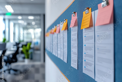 A wide view of a whiteboard filled with strategic plans and evaluation metrics, symbolizing the connection between planning and longterm strategy