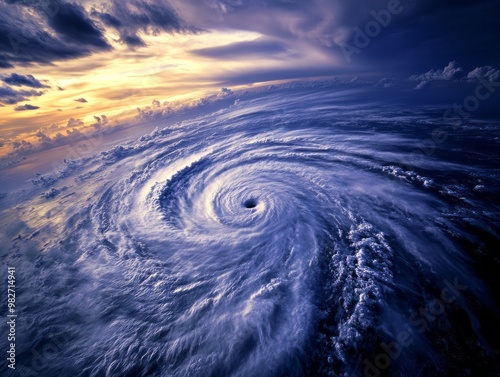 Hurricane Eye: Dramatic Aerial View of a Powerful Storm