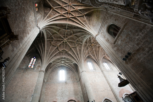 Leon, Spain, Aug 21 2008, Vaulted Ceilings of the Hospital De San Marcos Church in León, Spain