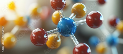 3D flat model of hydrogen sulfide molecular structure showcasing chalcogen hydride gas viewed through a microscope