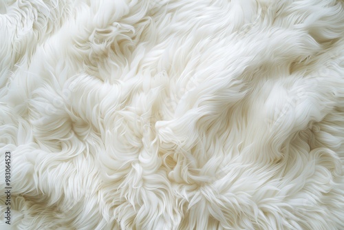 A close up of a white, fluffy animal with a lot of hair,generative ai image