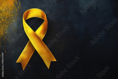 Illustration for global awareness of suicide prevention day. Highlighting the message suicide prevention day, september 10, combined with a yellow ribbon set against a dark background