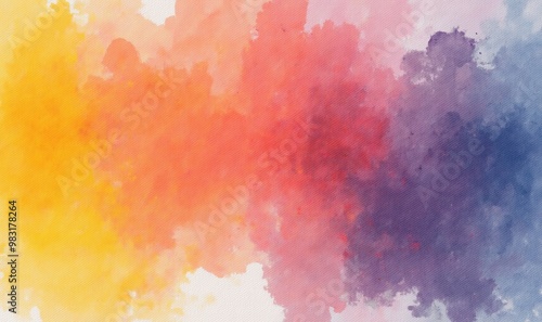 Vibrant watercolor background showcasing a blend of warm and cool colors, perfect for creative projects, branding, or digital artwork.