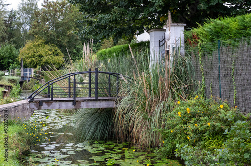 The floating gardens of Les Hortillonnages, Amiens, France, which consist of many small cultivated islands on the banks of the River Somme, surrounded by water. They are only accessible by boat.