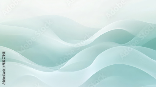 Gradient from soft teal to pale blue, with smooth wavy lines in white curving gently across the background, adding a sense of calm and flow.