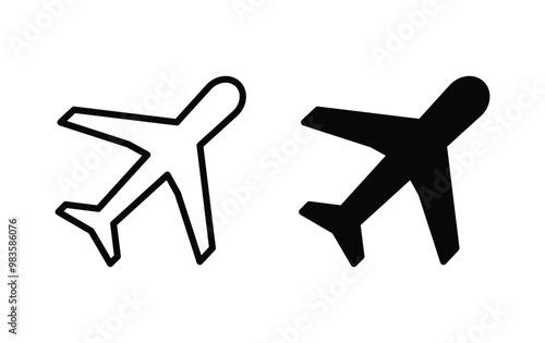 airplane icon, air plane sign vector