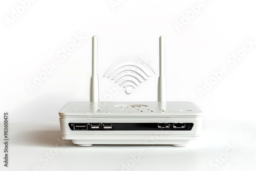 Wifi modem isolated on white background.