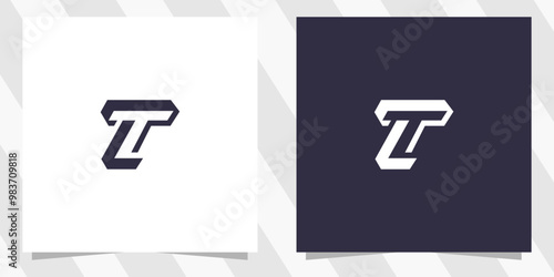 letter tl lt logo design vector