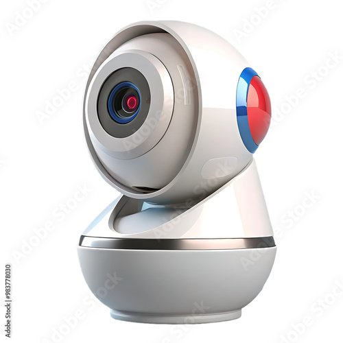 Wireless security camera isolated on transparent background