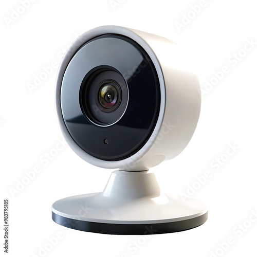 Wireless security camera isolated on transparent background