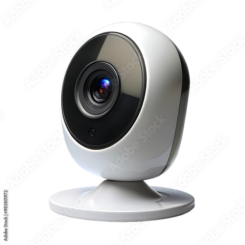 Wireless security camera isolated on transparent background