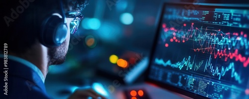 Lab technician conducting experiments on wildlife signals, surrounded by frequency reading instruments, [Technician, Experiment, Signal], [concept: bioacoustic signal research]