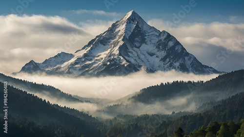 mountains in the snow