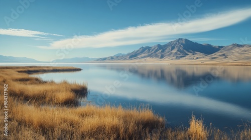 antelope island state park and the great salt lake in Utah : Generative AI