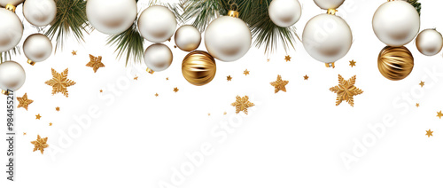 Christmas border backgrounds white gold.