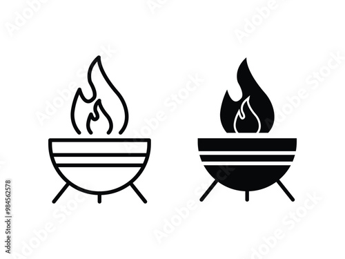 Fire Pit Icon Vector Symbol. Communal Fire Pit of Indigenous Village Life. fire pit silhouette, fire pit icon, fire pit vector illustration.