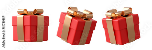 Christmas gift box 3d icon illustration