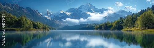 Mountain Range Reflected in Still Water