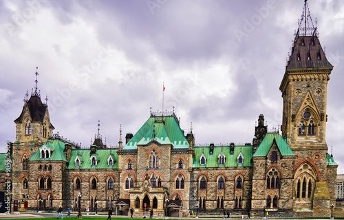 View of the East Block of Ottawa's historic Parliament Buildings,built in Gothic revival style, completed in 1886 in downtown Ottawa,Ontario,Canada 