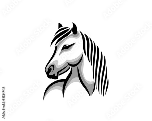 head horse style art logo design template illustration inspiration