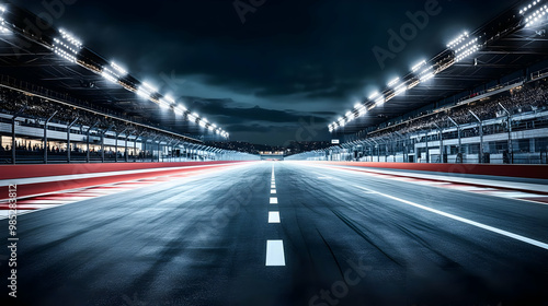 Empty Race Track at Night - Realistic Image