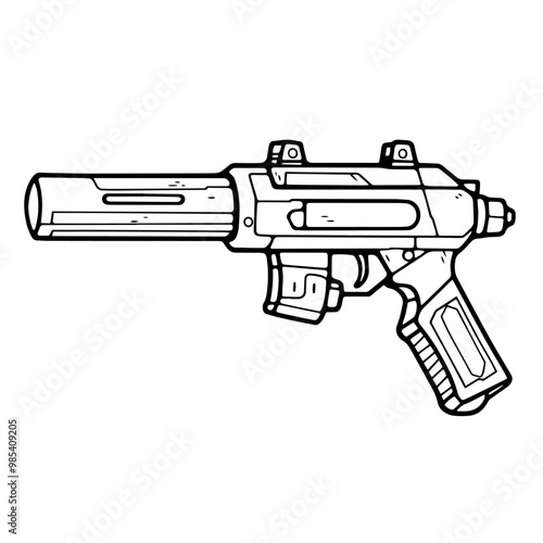 Vector outline of a formidable weapon icon.