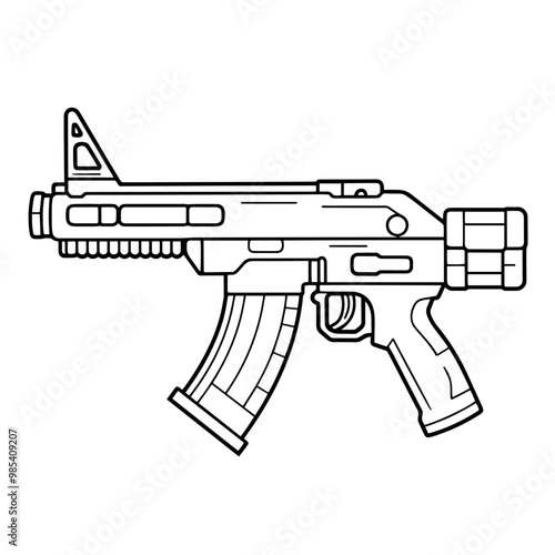 Vector outline of a formidable weapon icon.