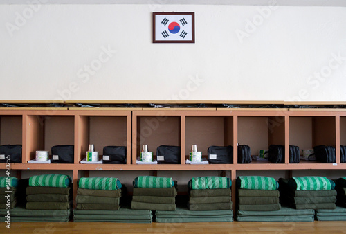 Chuncheon-si, Gangwon-do, South Korea - February 13, 2013: Barracks of 102 Supplementary Force, where the ROK Army recruits receive military training